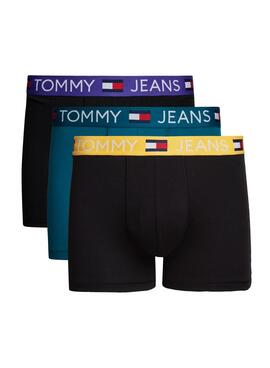 Pack 3 Cuecas Tommy Jeans Trunk Diff Multi Para Homens