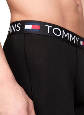 Pacote com 3 cuecas Tommy Jeans Trunk Essential preto para homem.