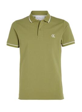 Camisa Polo Calvin Klein Tipping Verde para Homem