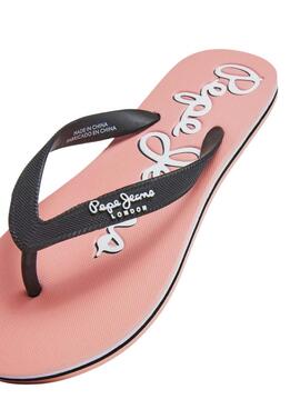 Chinelos Pepe Jeans Bay Beach Brand Rosa Para Mulher