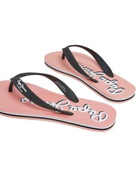 Chinelos Pepe Jeans Bay Beach Brand Rosa Para Mulher