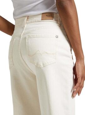 Calça de ganga Pepe Jeans Wide Leg Denim Branco Mulher