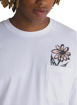 Camisa Vans Brush Petal Branca Para Homem