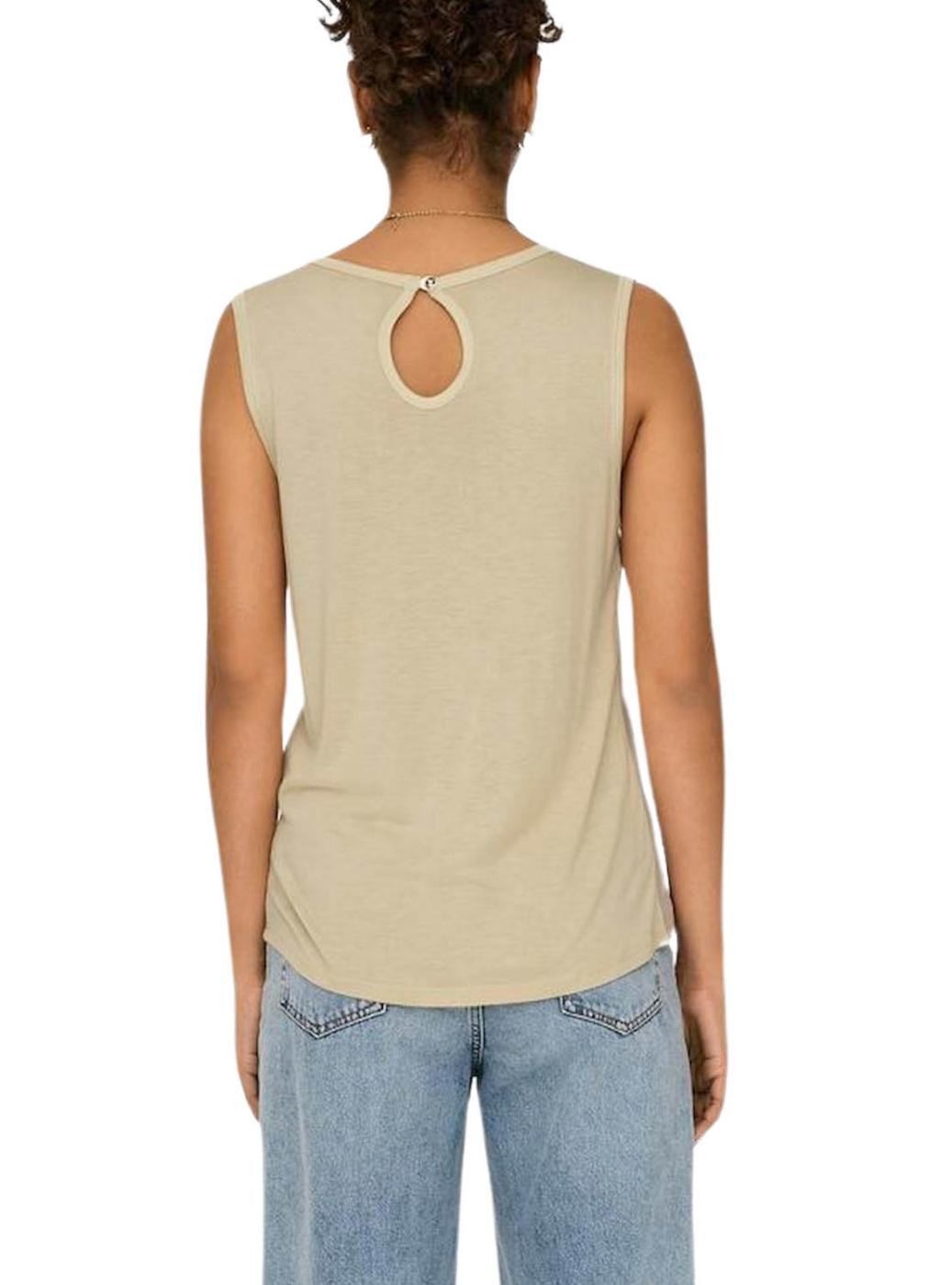 Camiseta Only Flora Beige Para Mulher