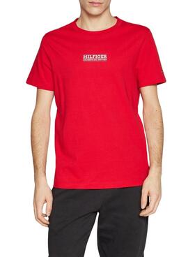 Camiseta Tommy Hilfiger Columbus Vermelha Para Homem