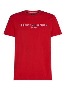 Camiseta Tommy Hilfiger Logo Vermelho para Homem