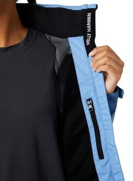 Jaqueta Helly Hansen Crew com capuz azul para mulher.