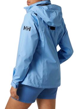 Jaqueta Helly Hansen Crew com capuz azul para mulher.