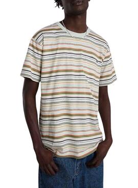 Camiseta Vans Mcmillan Listrada Turquesa Para Homem