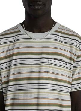 Camiseta Vans Mcmillan Listrada Turquesa Para Homem