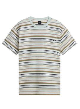 Camiseta Vans Mcmillan Listrada Turquesa Para Homem