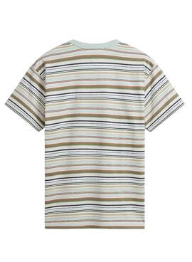 Camiseta Vans Mcmillan Listrada Turquesa Para Homem