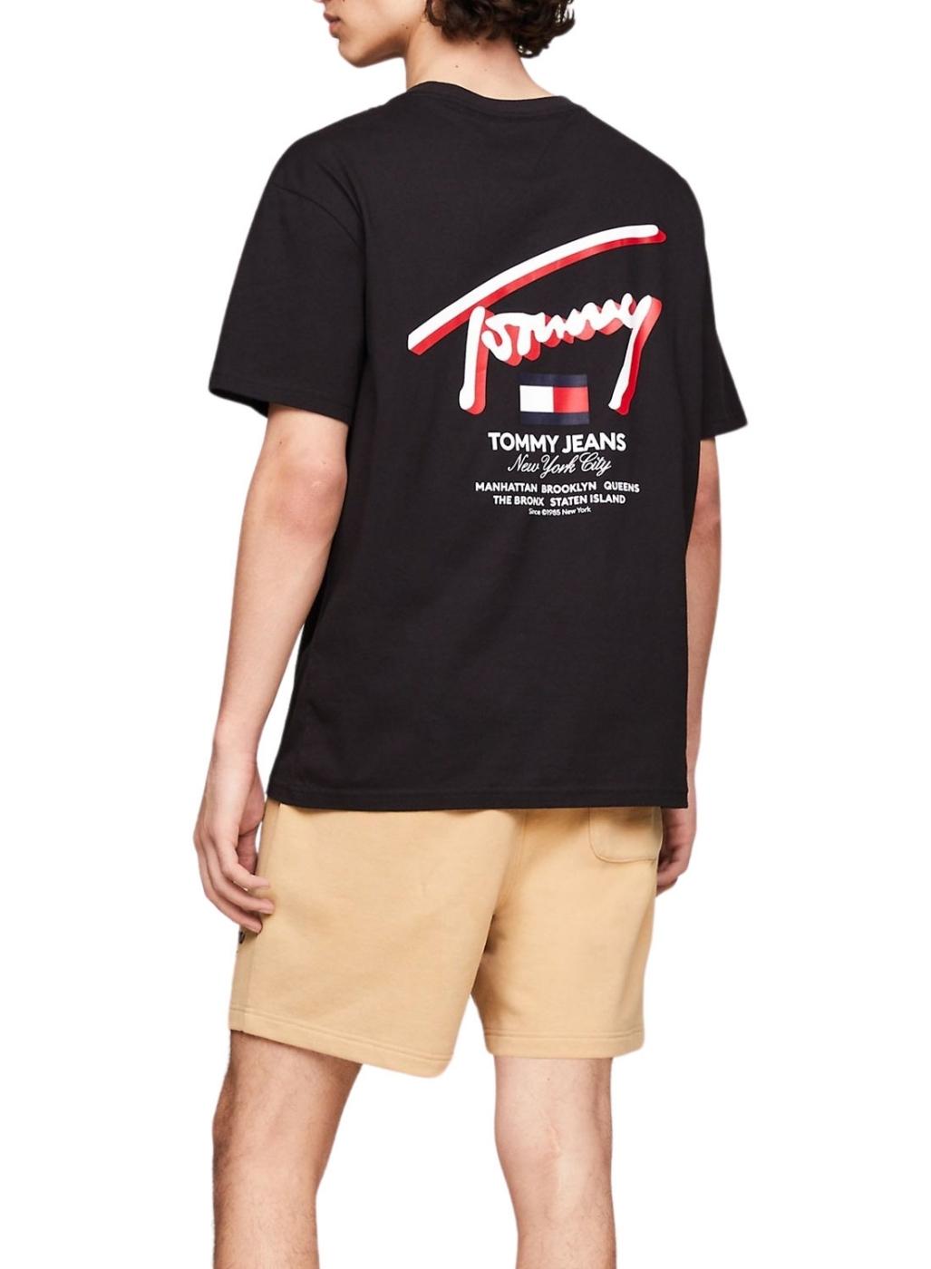 Camiseta Tommy Jeans 3D Street Signature Preto para Homem