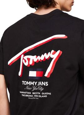 Camiseta Tommy Jeans 3D Street Signature Preto para Homem