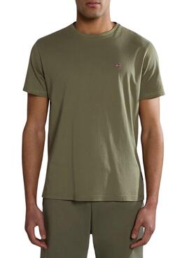 Camisa Napapijri Salis Verde Para Hombre