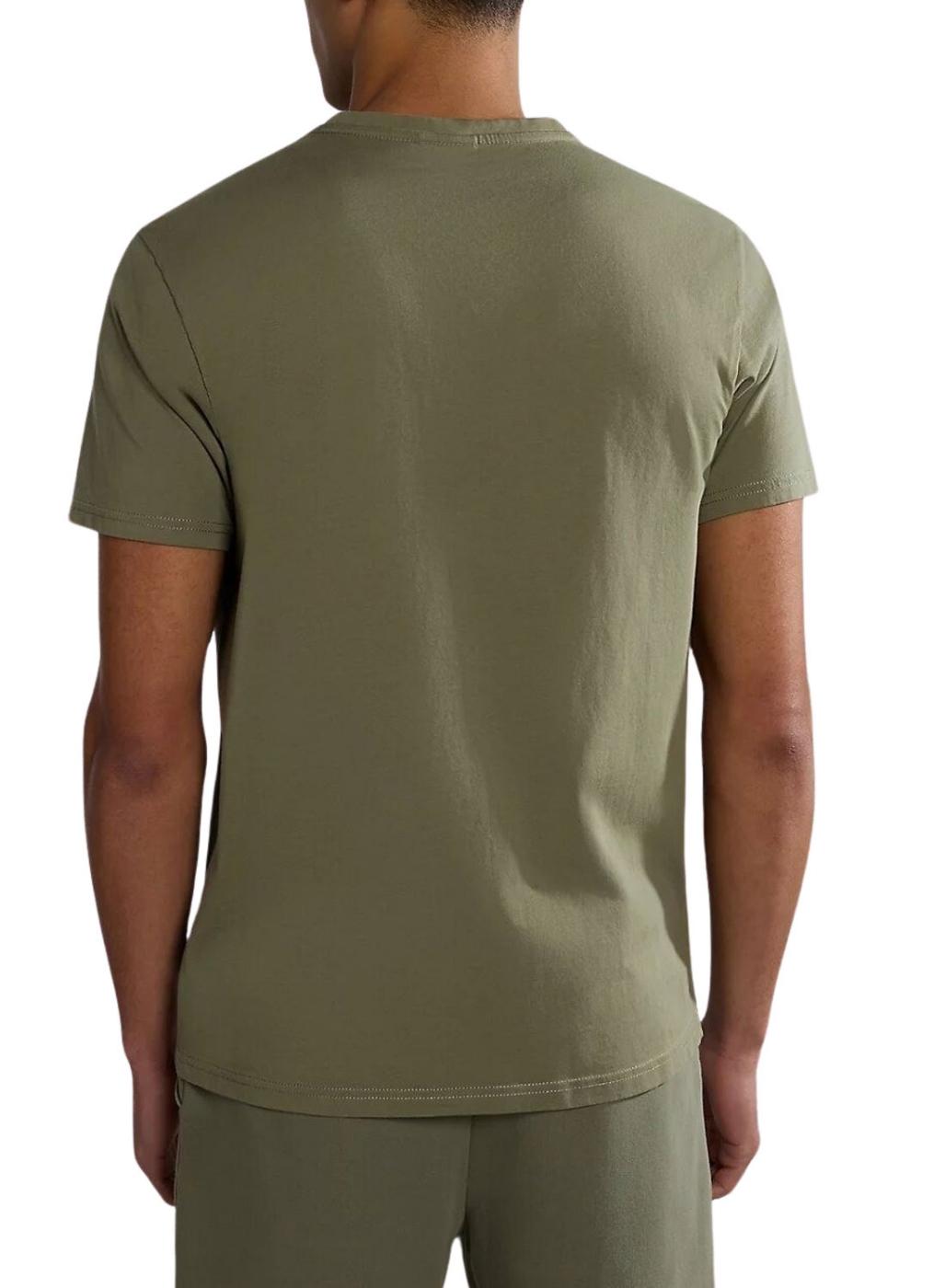 Camisa Napapijri Salis Verde Para Hombre