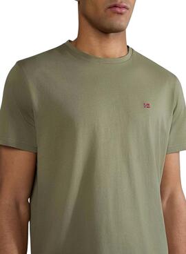 Camisa Napapijri Salis Verde Para Hombre