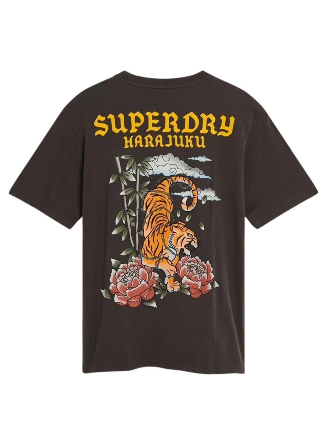 Camiseta Superdry Tatto Graphic Loose Preta para Homem