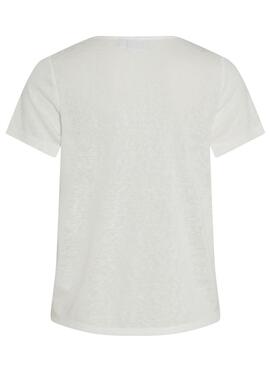 Camisa Vila Viamer V-Neck Branca Para Mulher