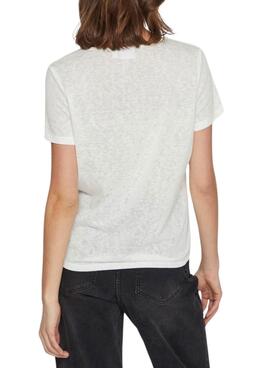 Camisa Vila Viamer V-Neck Branca Para Mulher