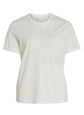 Camisa Vila Visybil Crochet Branca para Mulher