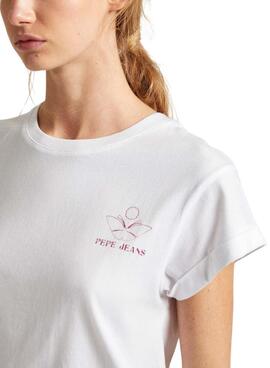 Camiseta Pepe Jeans Kayla Branca Para Mulher.