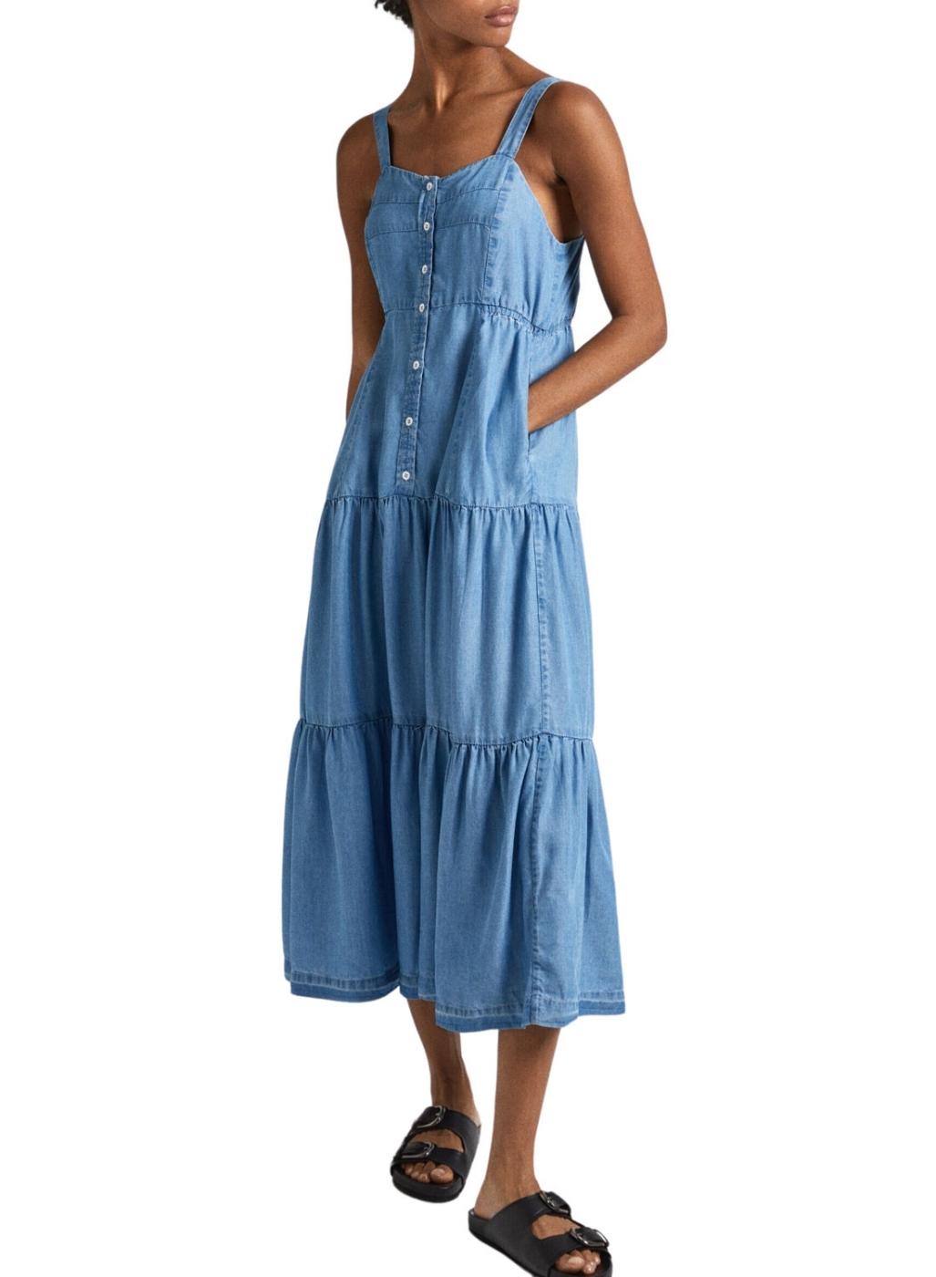 Vestido Pepe Jeans Edith Azul Para Mulher