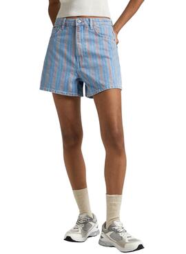 Shorts Pepe Jeans listrados para mulheres