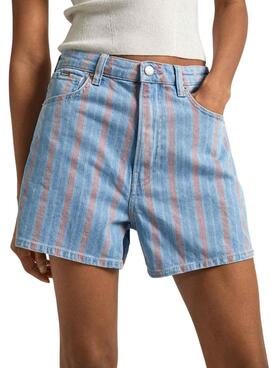Shorts Pepe Jeans listrados para mulheres