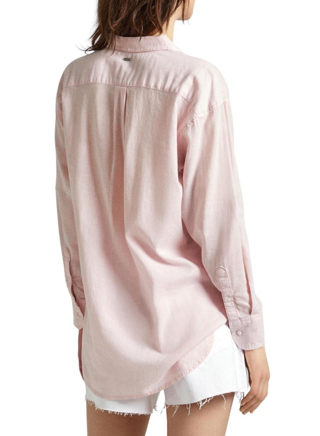 Camisa Pepe Jeans Philly Linho Rosa para Mulher