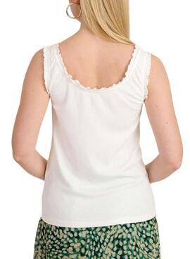 Camiseta Naf Naf Fruncido Branco para Mulher