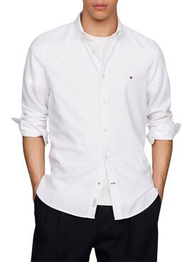 Camisa Tommy Hilfiger Flex Dobby Branca para Homem