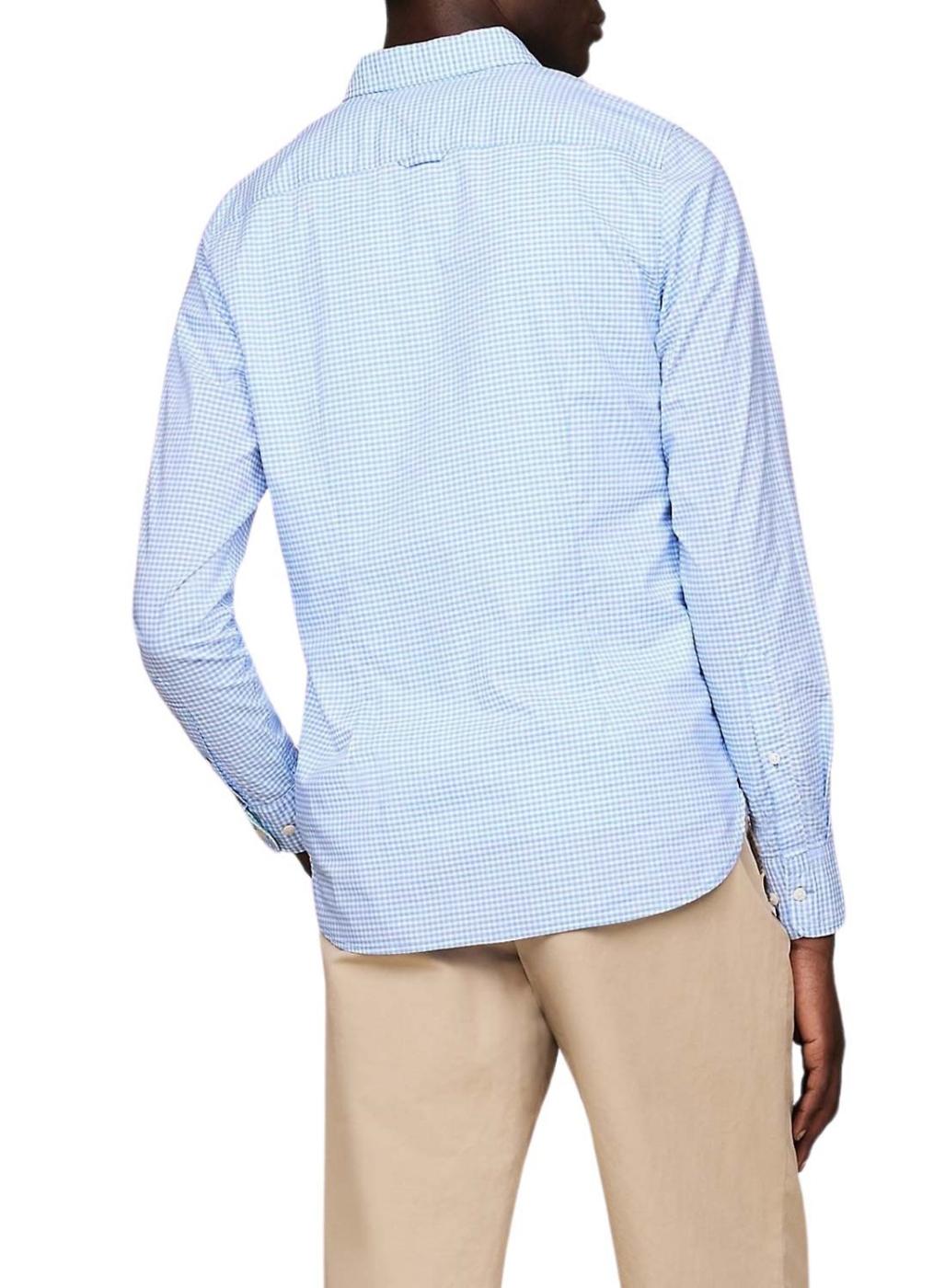 Camisa Tommy Hilfiger Flex Textured Azul Para Hombre