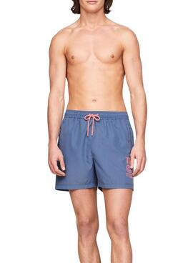 Shorts de banho Tommy Jeans Slim Drawstring Azul Para Homens