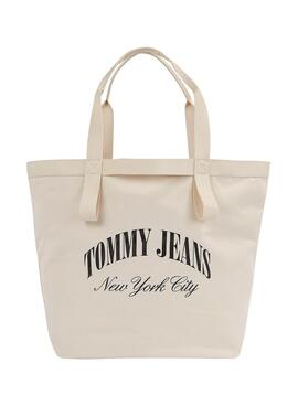 Bolsa Tommy Jeans Hot Summer Tote Bege para mulher.