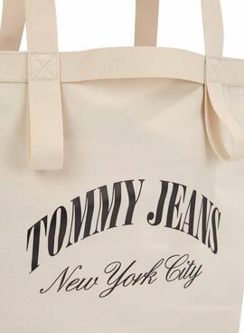 Bolsa Tommy Jeans Hot Summer Tote Bege para mulher.