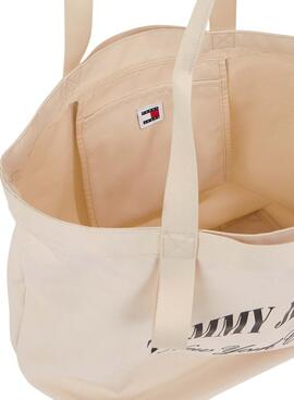 Bolsa Tommy Jeans Hot Summer Tote Bege para mulher.