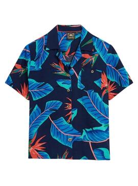 Camisa Superdry Beach Azul Para Mulher.