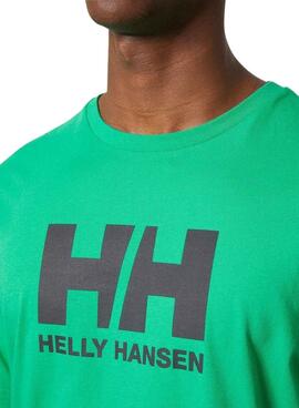 Camiseta Helly Hansen Logo Verde para Homens