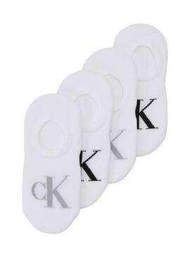 Meias Calvin Klein Footie Pinky Branco para Mulher.