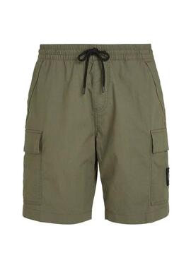 Bermudas Calvin Klein Washed Cargo Verde para Homem