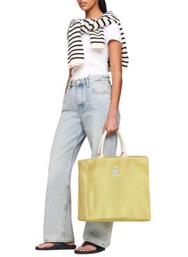 Bolsa de praia Tommy Hilfiger Beach Tote Amarelo para Mulheres