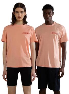 Camiseta Napapijri Gouin Rosa Para Homem e Mulher