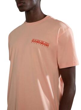 Camiseta Napapijri Gouin Rosa Para Homem e Mulher