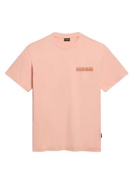 Camiseta Napapijri Gouin Rosa Para Homem e Mulher