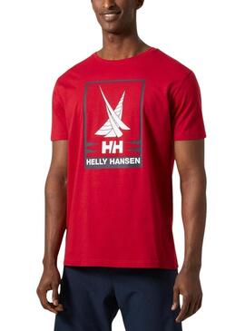 Camiseta Helly Hansen Shoreline Vermelho para Homem