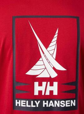 Camiseta Helly Hansen Shoreline Vermelho para Homem