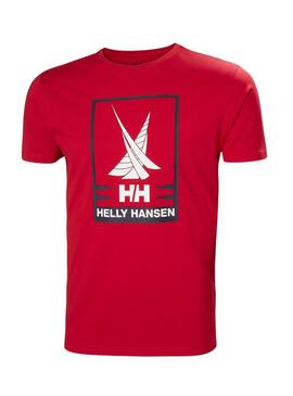 Camiseta Helly Hansen Shoreline Vermelho para Homem