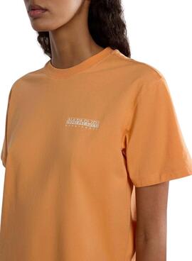 Camiseta Napapijri Faber Laranja para Mulher.