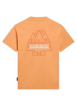 Camiseta Napapijri Faber Laranja para Mulher.